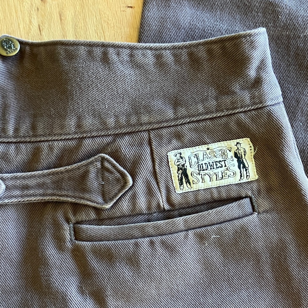 34 Classic Oldwest Style Western Cinch Riding Pants Cowboy Reenactment - Picture 3 of 11